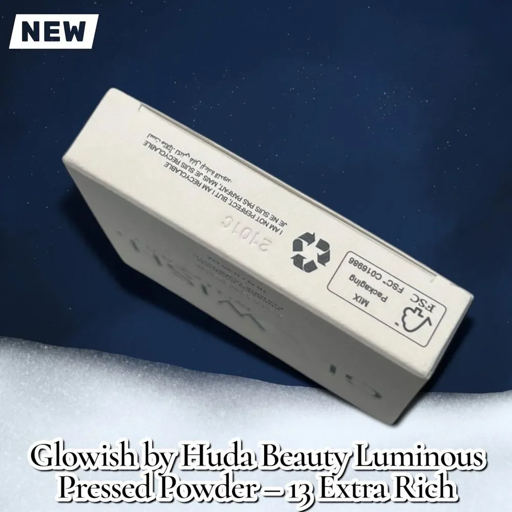 New NIB Glowish by Huda Beauty Luminous Pressed Powder – 13 Extra Rich